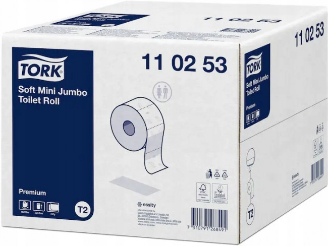 Туалетная бумага в мини рулонах Tork Premium, 2 слоя, Арт.110253 Туалетная бумага в мини рулонах Tork Premium, 2 слоя, Арт.110253